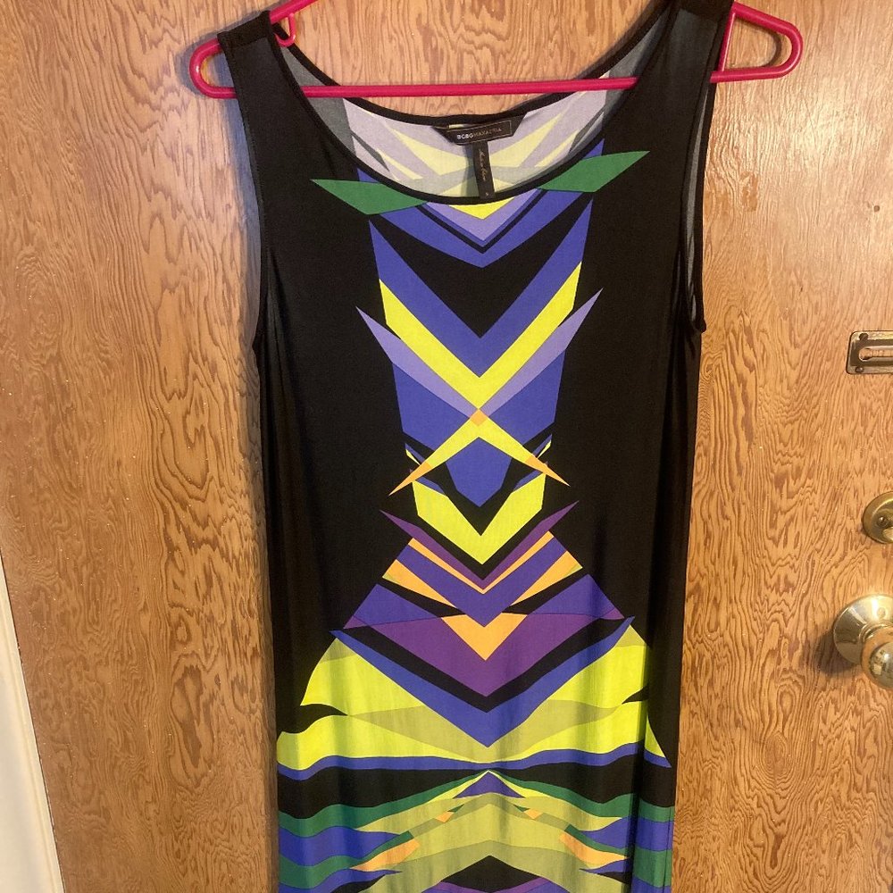 Colourful abstract pattern summer dress